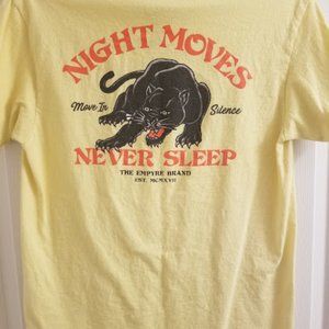 Men's/Women's T-Shirt Medium Empyre Yellow Panther "Never Sleep"